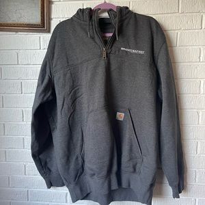 Carhartt Men’s Dark Gray Quarter-Zip Hoodie Sweatshirt